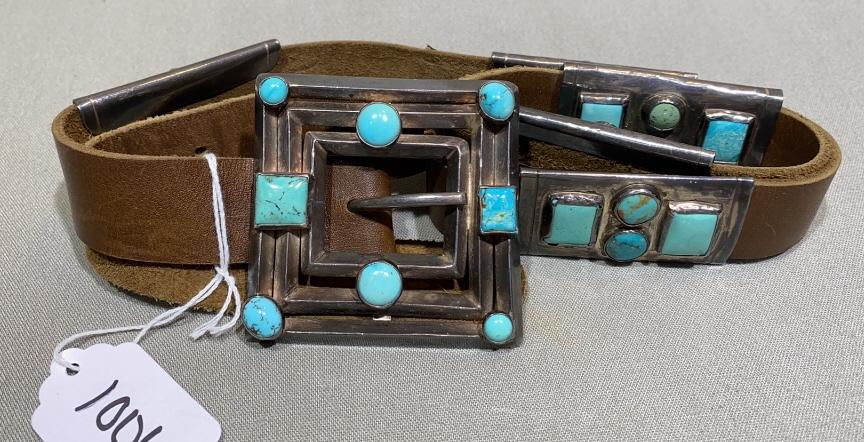 SILVER & TURQUOISE LADIES BELT: ~
