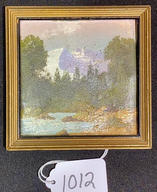 WILLARD J PAGE MINIATURE OIL ON BOARD (1 of 4)