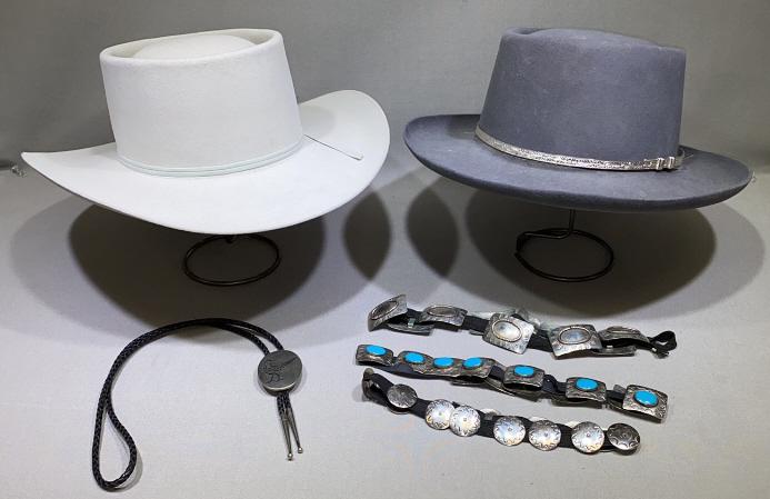 2 RESISTOL COWBOY HATS, HAT BANDS, & BOLO (1 of 8)