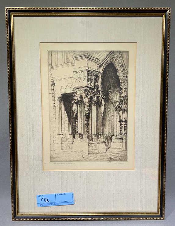 KATHERINE MERRILL ETCHING OF GOTHIC BUILDINGS (1 of 5)