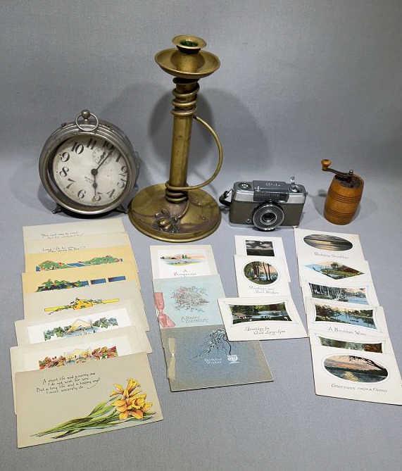 DECO CANDLESTICK, BIG BEN, CAMERA, POST CARDS (1 of 6)