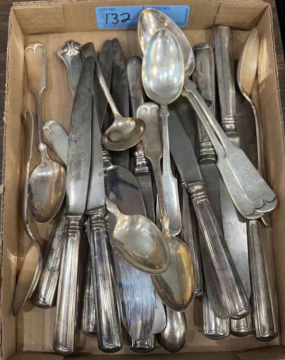 LOT ANTIQUE SILVER PLATE FLATWARE (1 of 3)