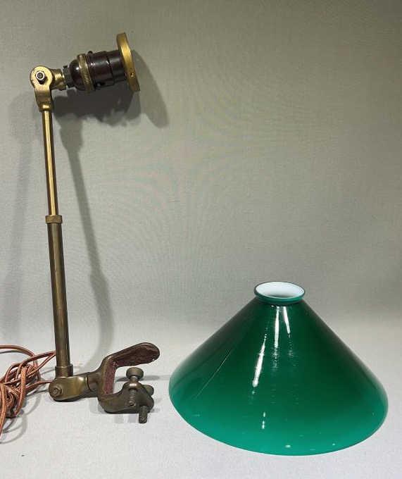 Antique Emeralite Lamp For A Roll Top Desk