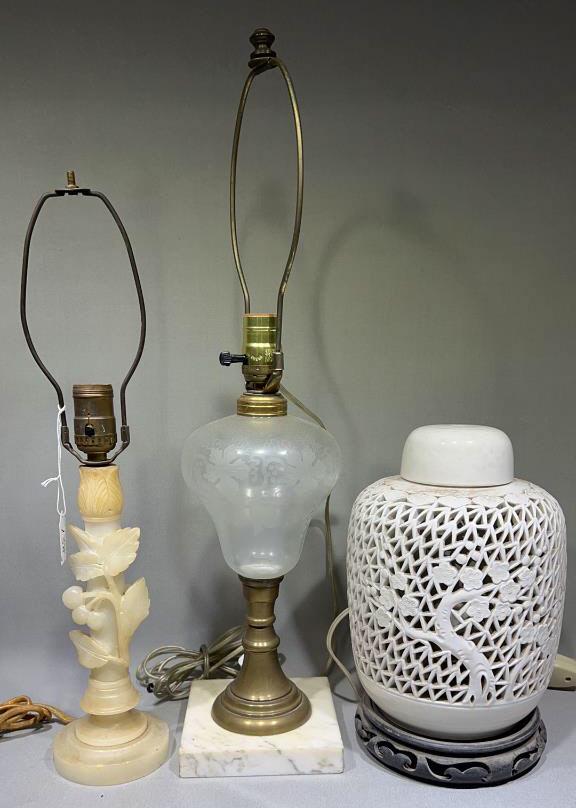 ALABASTER LAMP, OIL LAMP & ORIENTAL LAMP: ~