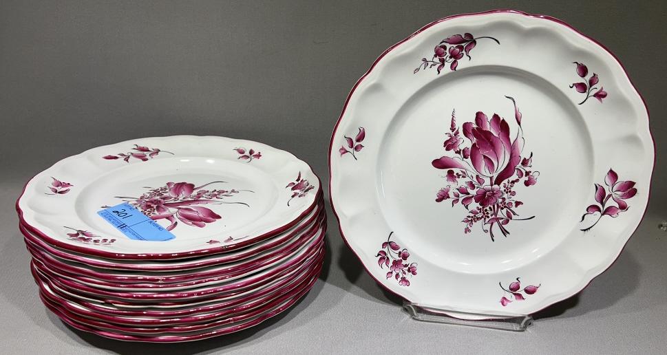 11 FRENCH DINNER PLATES: ~