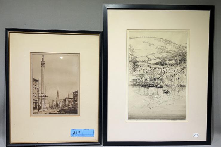 KERR EBY & GEORGE BRADSHAW FRAMED ETCHINGS (1 of 6)