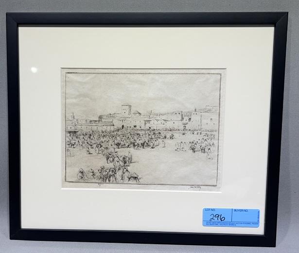 JAMES MCBAY "MOROCCAN MOORISH SET": FRAMED ETCHING
