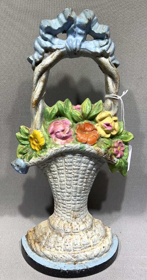 CAST IRON FLOWER BASKET DOORSTOP (1 of 2)