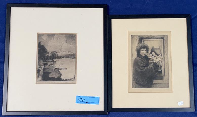 2 FRAMED ETCHINGS BY MORGAN DENNIS GALWAY (1 of 6)