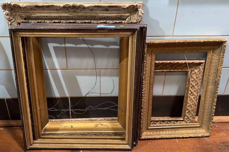 6 VARIOUS ANTIQUE FRAMES: ~