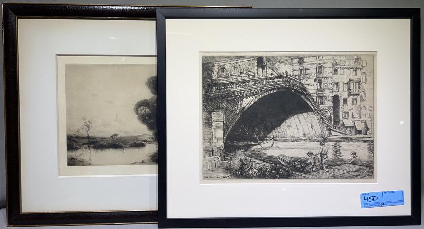 DONALD S. MCLAUGHLAN & E.M. SYNGE FRAMED ETCHINGS: ~