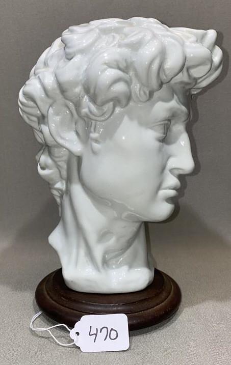 PORCELAIN BUST OF APOLLO: ~
