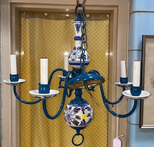 DELFT STYLE PORCELAIN CHANDELIER: ~