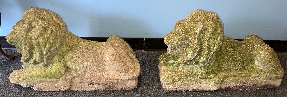 PAIR OF CONCRETE LIONS (1 of 3)