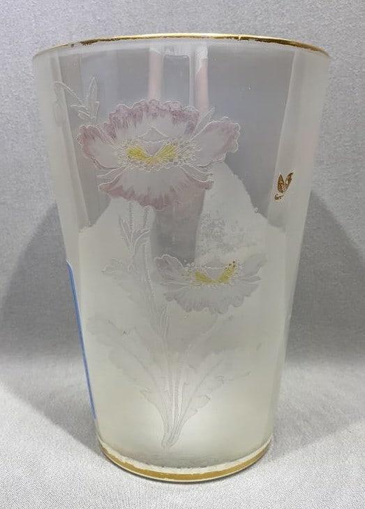 ANTIQUE ACID CUT ART GLASS VASE (1 of 6)