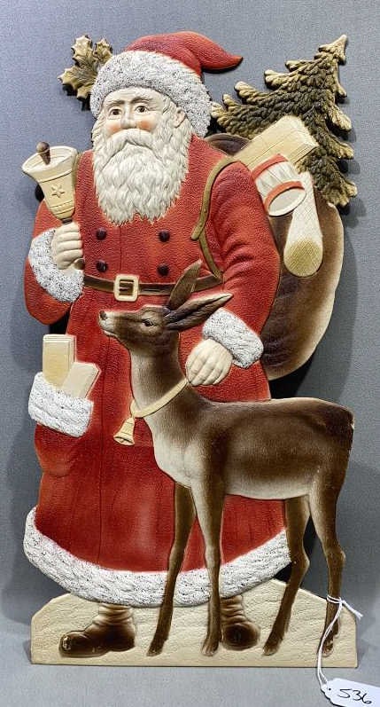 ANT. GERMAN EMBOSSED DIE CUT SANTA CHRISTMAS (1 of 5)