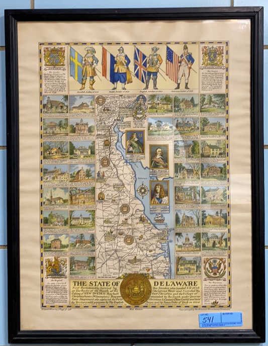 "THE STATE OF DELAWARE" FRAMED PRINT 1938 (1 of 5)