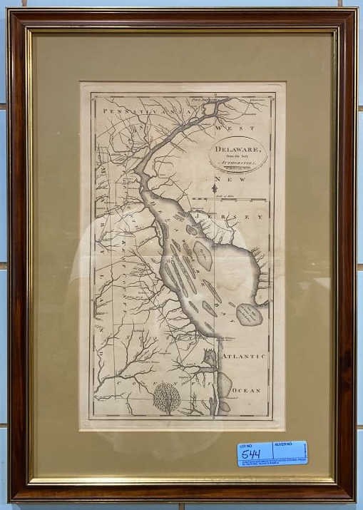 ANTIQUE FRAMED MAP OF THE DELAWARE BAY (1 of 4)