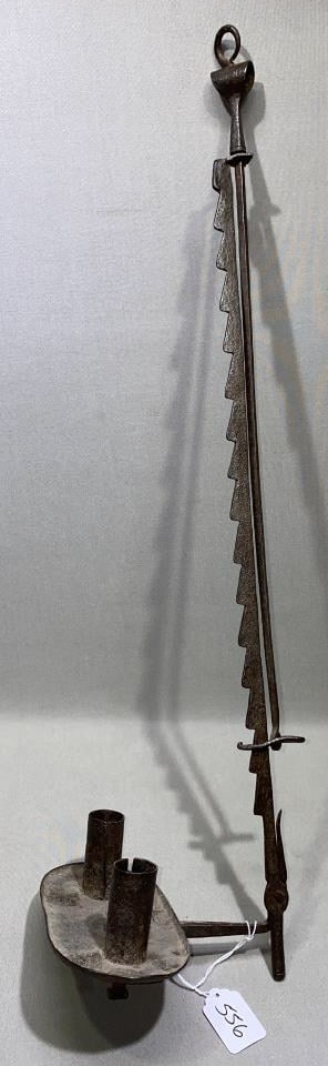 ANTIQUE HANGING ADJUSTABLE IRON CANDLE HOLDER (1 of 4)