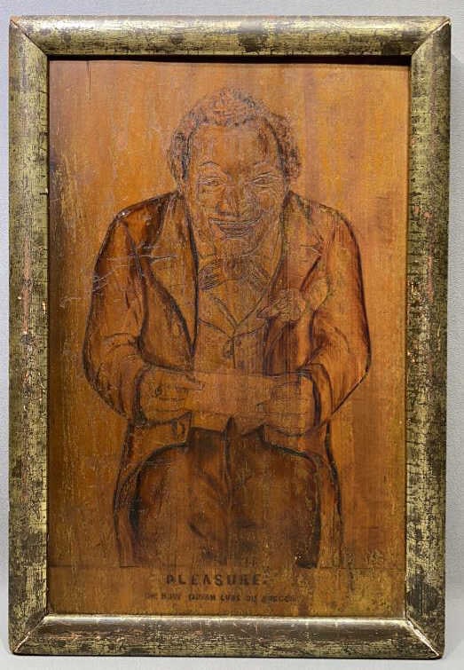 FRAMED CARVED WOOD BLACK AMERICANA ART (1 of 5)