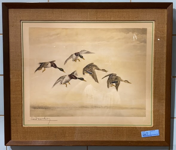 LARGE LEON DANCHIN MALLARD DUCKS PRINT (1 of 5)