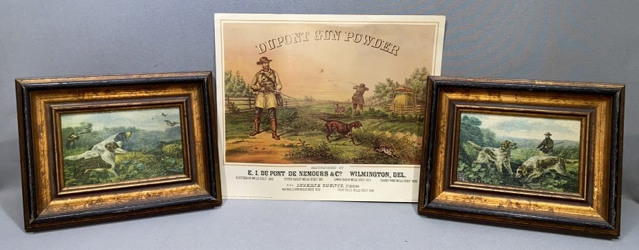 CONTEMPORARY DUPONT ADVERTISING & 2 DOG PRINTS (1 of 4)