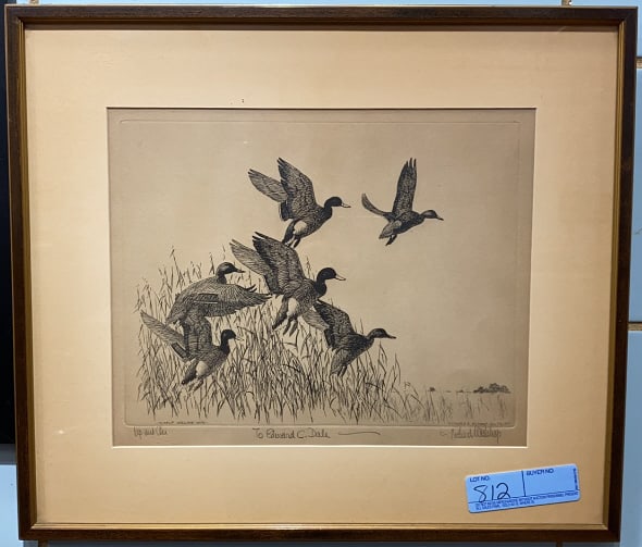 RICHARD BISHOP SIGNED MALLARD ETCHING (1 of 6)