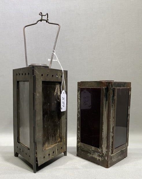 2 ANTIQUE TRIANGLE LANTERNS (1 of 4)