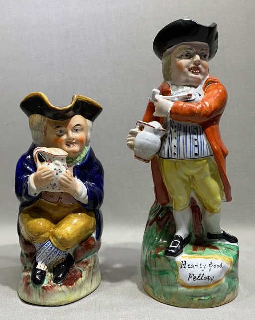 2 ANTIQUE STAFFORDSHIRE TOBY JUGS (1 of 4)