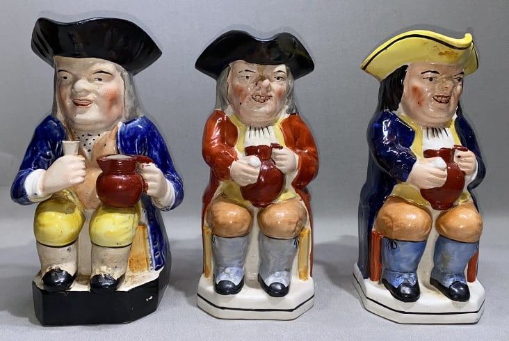 3 ANTIQUE STAFFORDSHIRE TOBY JUGS (1 of 5)