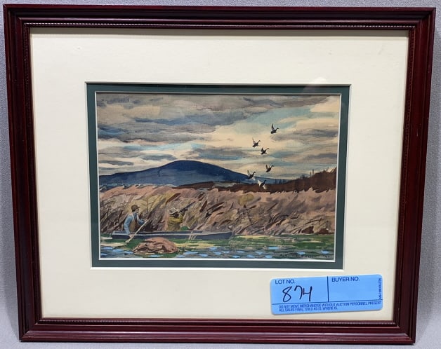 ARTHUR D. FULLER WATERCOLOR OF A DUCK HUNTER (1 of 4)