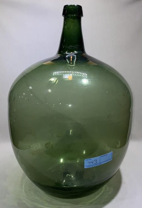 LARGE ANTIQUE GREEN DEMIJOHN (1 of 4)