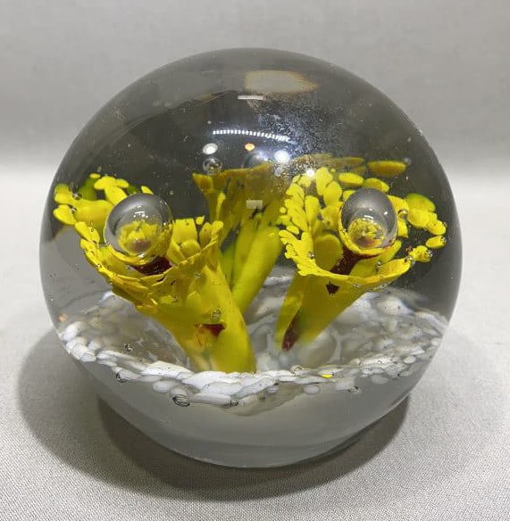 LARGE HAND BLOWN GLASS PAPER WEIGHT (1 of 3)