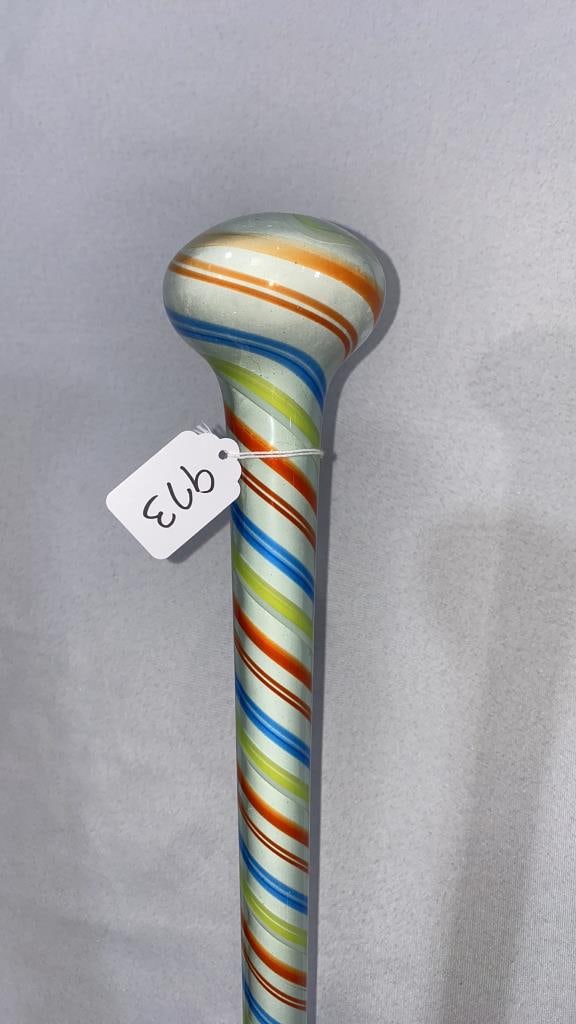 ANTIQUE MULTI COLOR HAND BLOWN PARADE CANE (1 of 5)