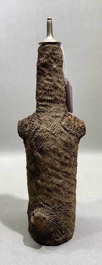 ANT. FOLK ART HAND FORMED BRANCH BARBER BOTTLE: ~