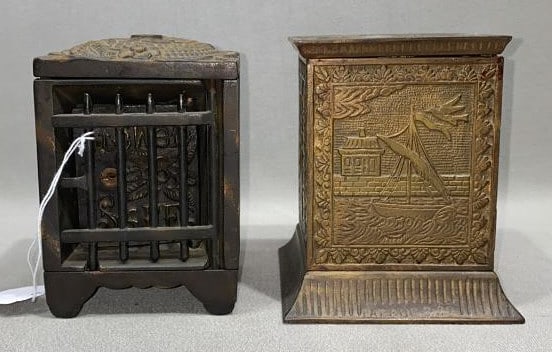 2 ANTIQUE CAST IRON SAFE BANKS (1 of 6)