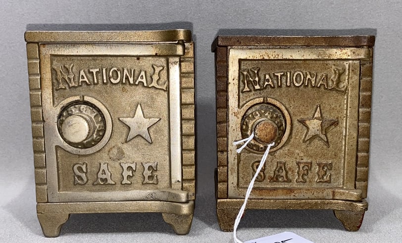 2 NATIONAL SAFE CAST IRON BANKS (1 of 3)