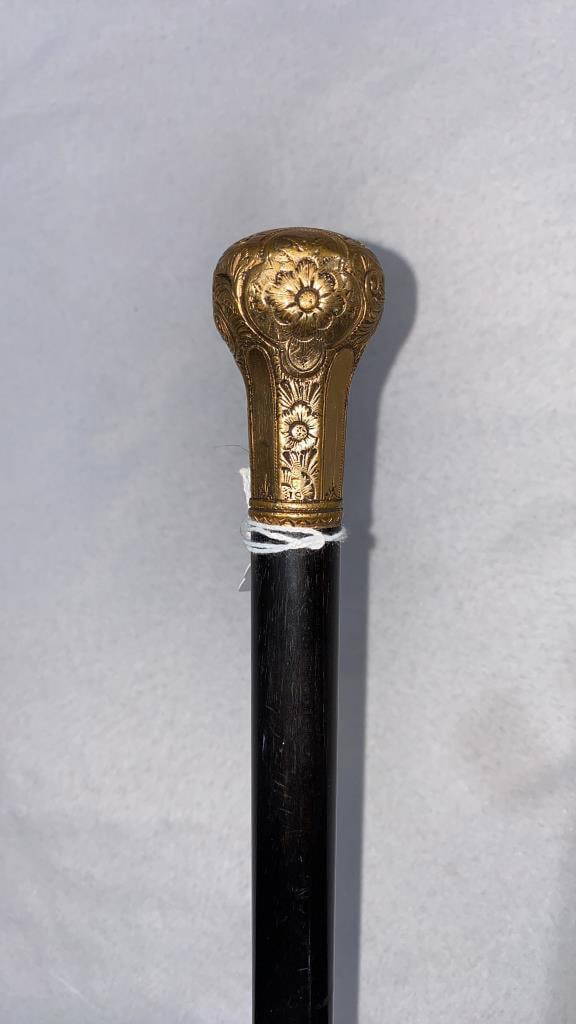 Antique Gold Tipped Walking Stick Auction