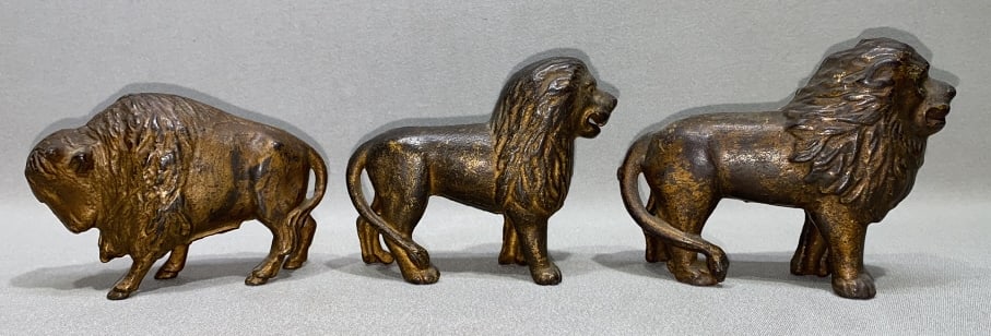 3 VARIOUS ANIMAL FORM CAST IRON BANKS (1 of 3)