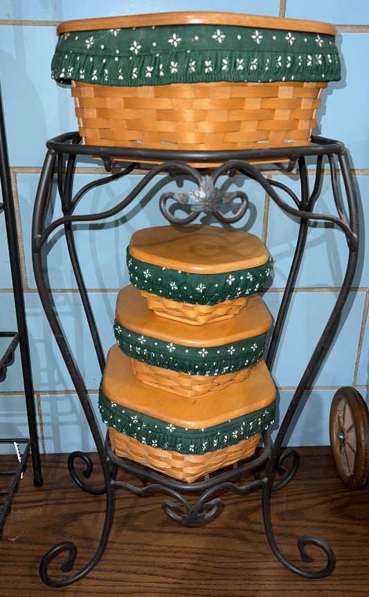 LONGABERGER IRON RACK & 4 GRADUATED BASKETS (1 of 7)
