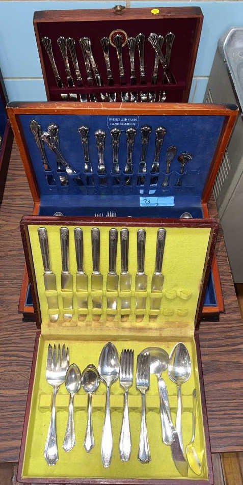 3 VARIOUS SETS OF SILVER PLATE FLATWARE (1 of 5)
