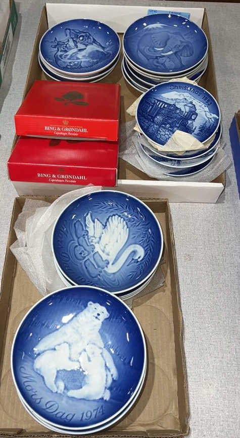 LARGE LOT OF BING & GRONDAHL COLLECTOR PLATES: ~