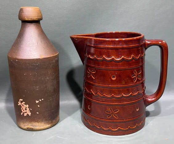 MARCREST STONEWARE PITCHER & BOTTLE (1 of 4)