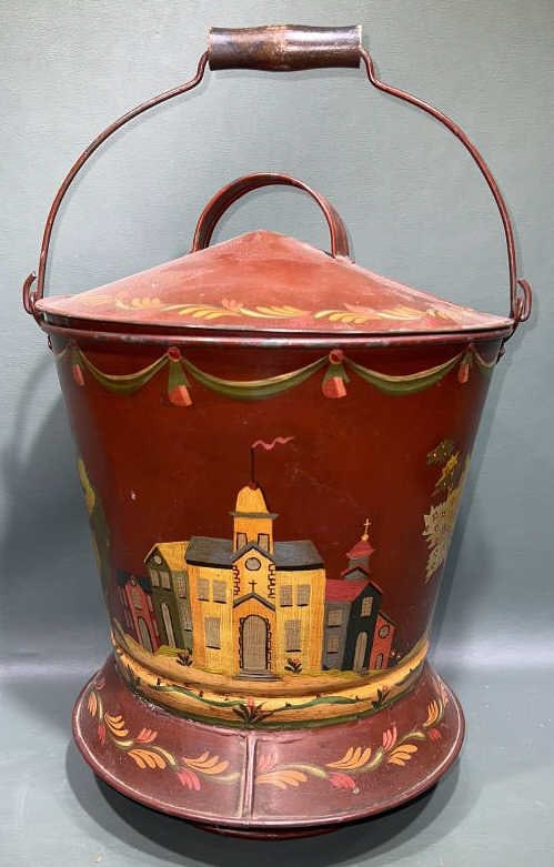 TOLE PAINT DECORATED BUCKET (1 of 6)
