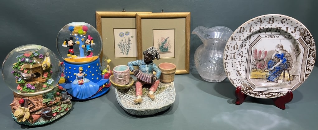 EARLY CHILD'S PLATE, BOTANICAL PRINTS ETC. (1 of 10)