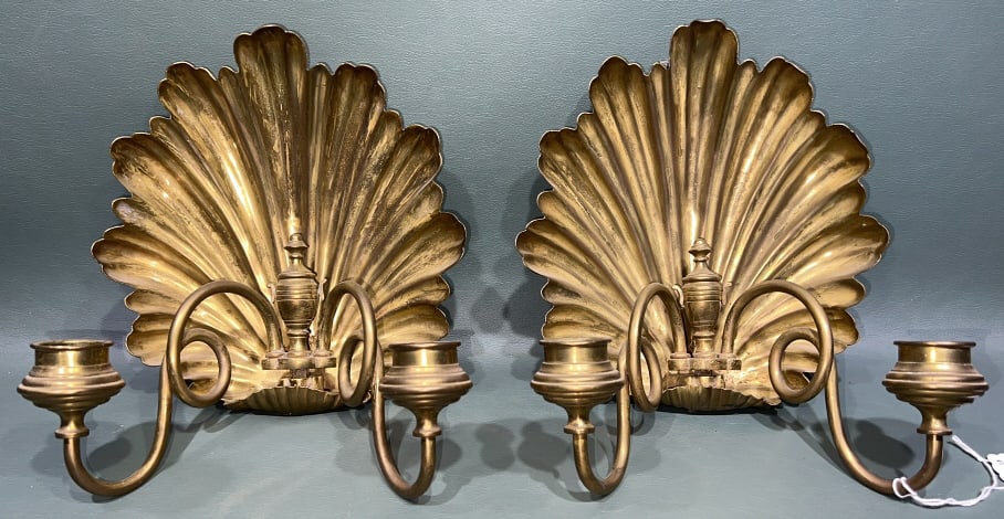 PR BRASS SHELL SHAPED WALL SCONCES (1 of 3)