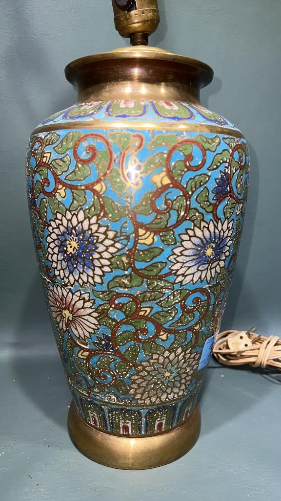 CHAMPLEVE` ORIENTAL TABLE LAMP (1 of 5)