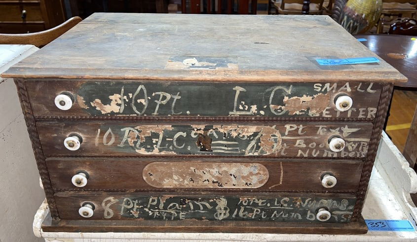 ANTIQUE 4 DRAWER STORE CABINET: ~