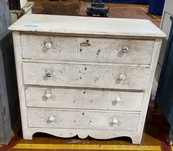 ANTIQUE PAINTED 4 DRAWER CHEST (1 of 4)