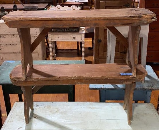 2 ANTIQUE COUNTRY BENCHES (1 of 6)